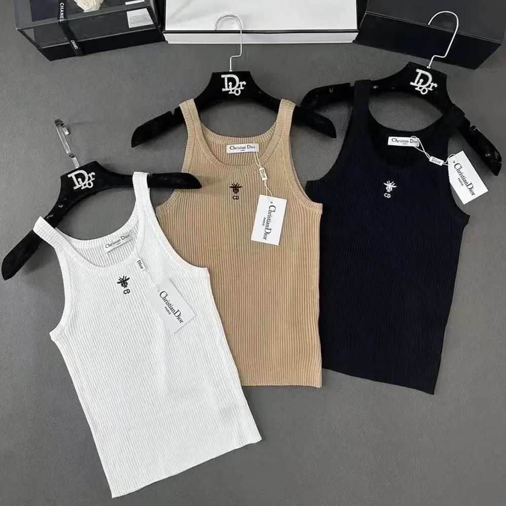 Dior Tank Top Sandy Ribbed Cotton Jersey for Women Dior Tank Top Sandy Ribbed Cotton Jersey for Women