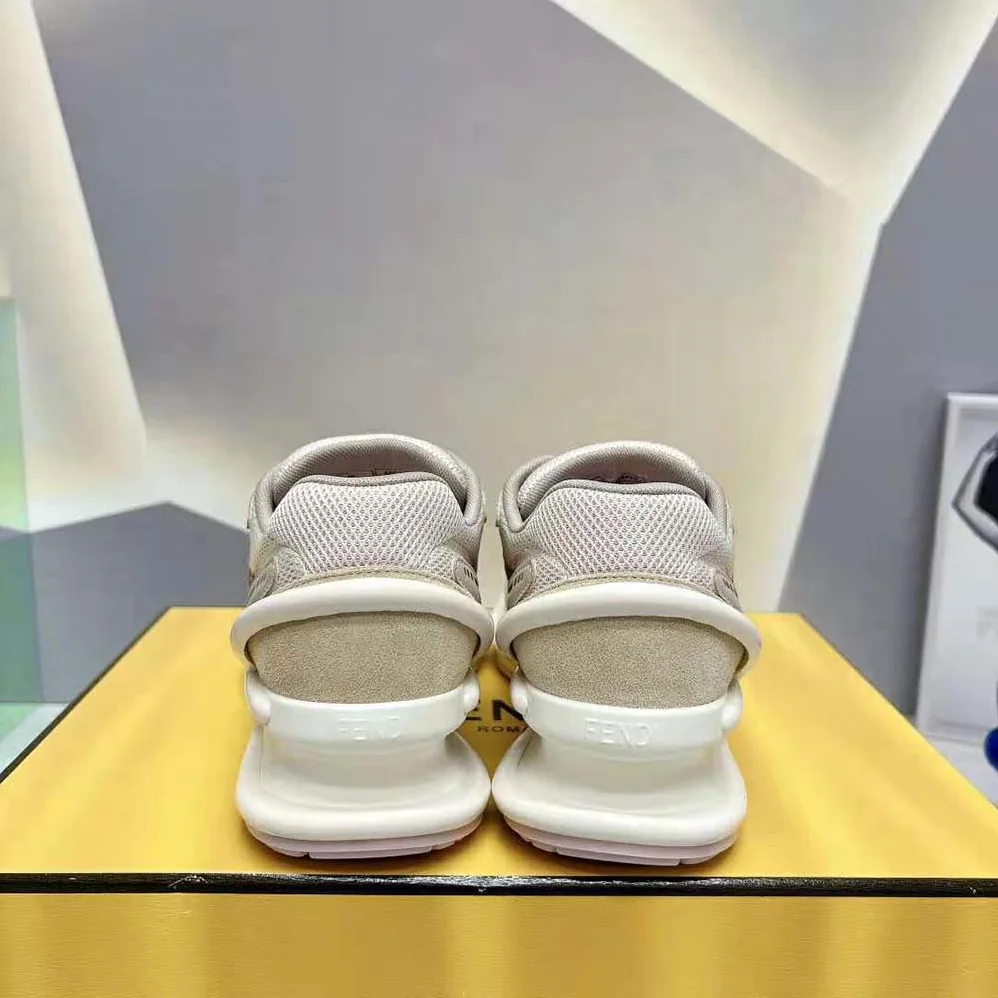 Fendi First 1 Beige Fabric Running Shoes for Women Fendi First 1 Beige Fabric Running Shoes for Women
