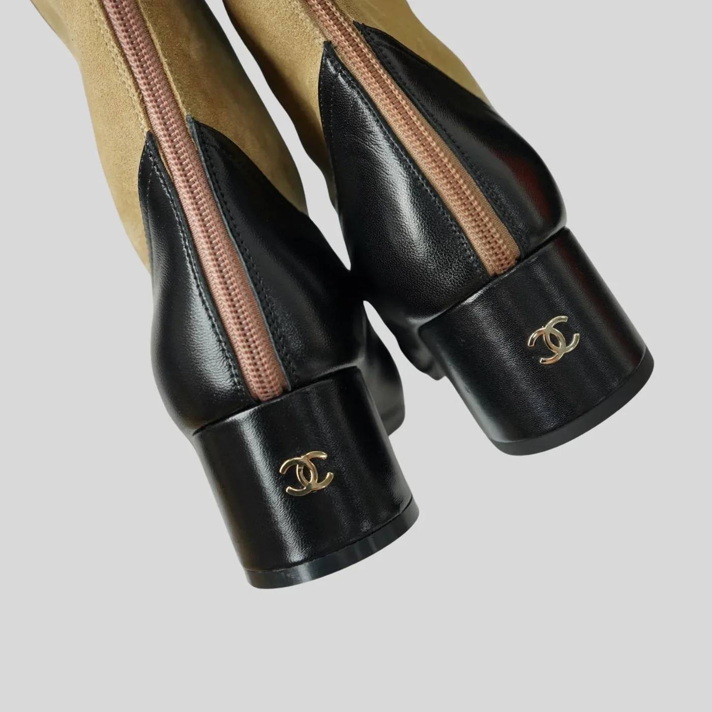 Chanel High End Handicraft Knee Boots Camel