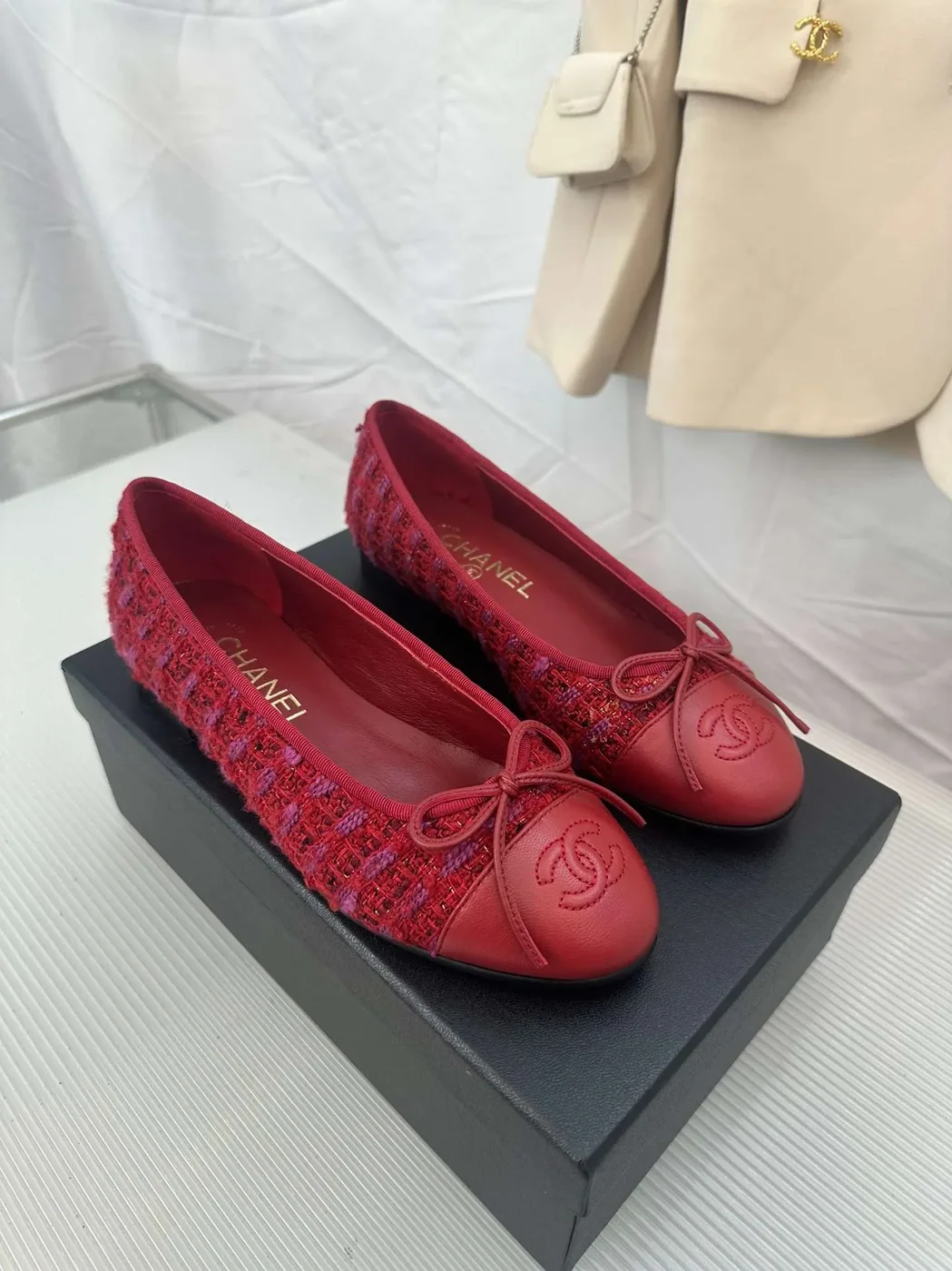 Chanel Ballerina Logo Ballet Red