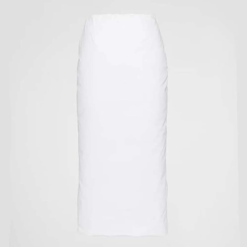 Prada Padded Cotton Pencil Skirt with Triangle Logo for Women