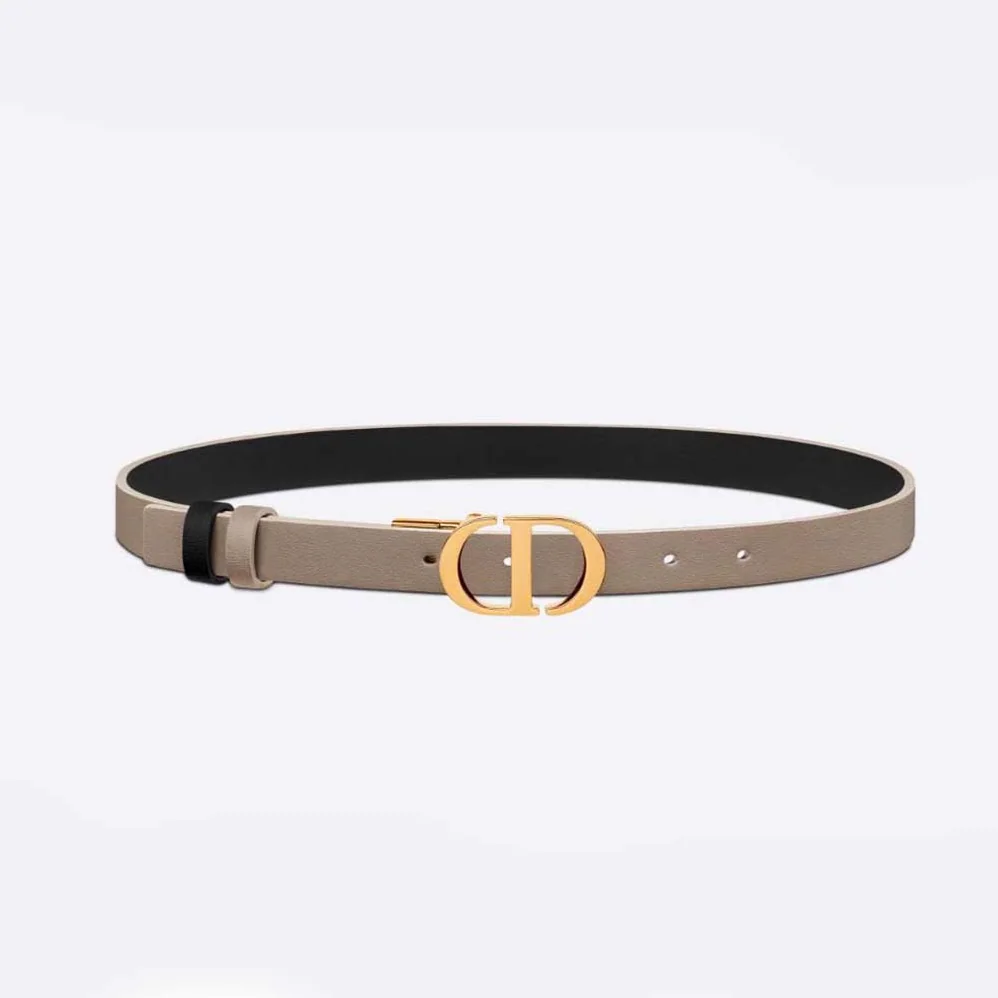 Dior 30 Montaigne Reversible Belt Hazelnut and Black Smooth Calfskin 20 MM for Women Dior 30 Montaigne Reversible Belt Hazelnut and Black Smooth Calfskin 20 MM for Women