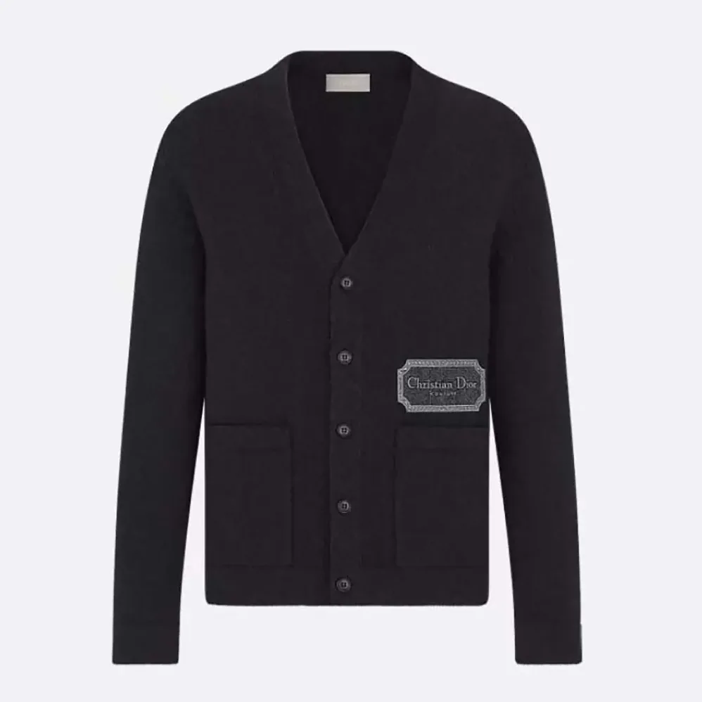 Dior Christian Dior Couture Cardigan Black Cashmere Jersey for Women Dior Christian Dior Couture Cardigan Black Cashmere Jersey for Women