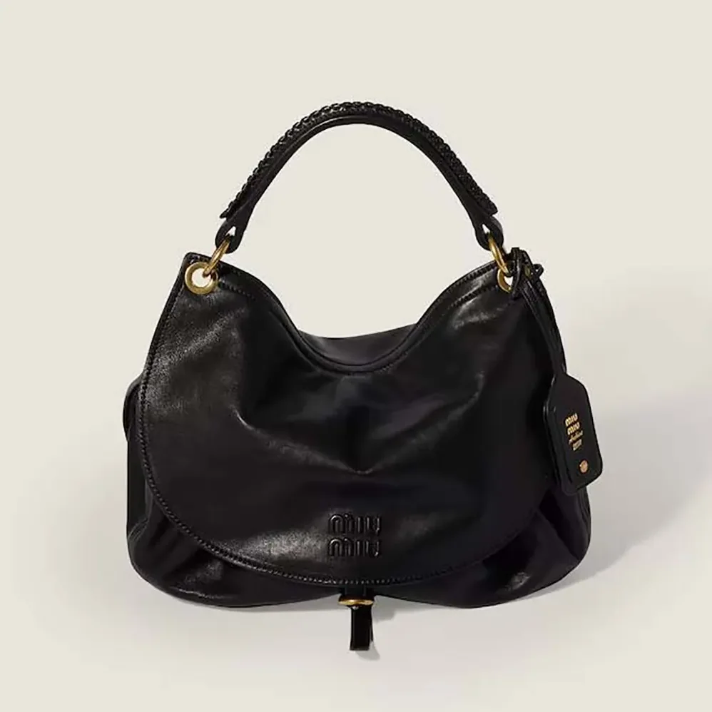 Miu Miu Rendez for Women in Vous Leather Bag Black Miu Miu Rendez for Women in Vous Leather Bag Black