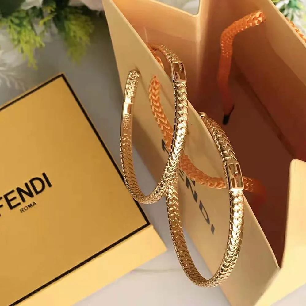 Fendi Baguette Large Earrings Gold for Women in Color Earrings