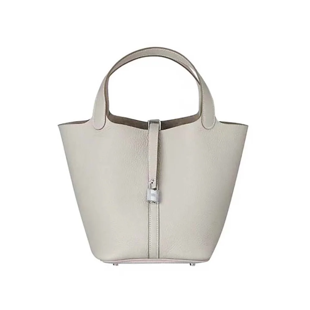 Hermes Picotin Lock 22cm in Clémence leather for Women in White
