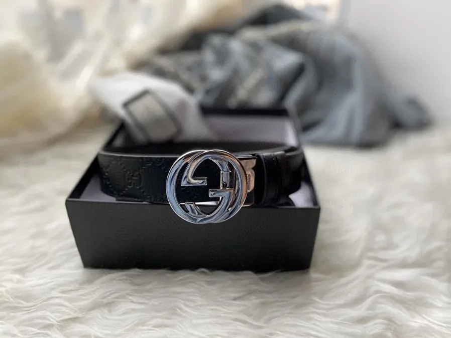 Gucci Reversible Gucci Belt Black GG, for Women