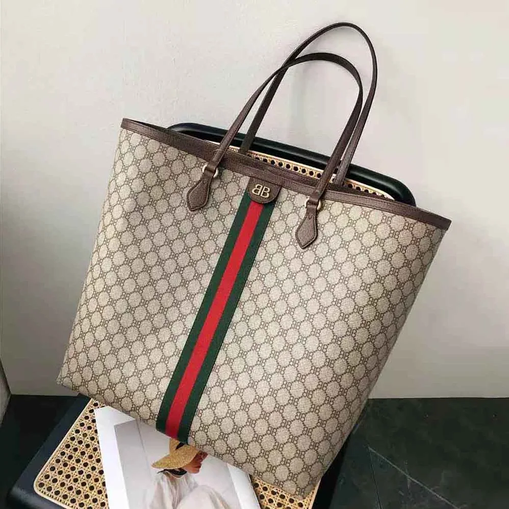 Balenciaga Hacker Large Tote Bag in Coated Canvas in Beige for Men