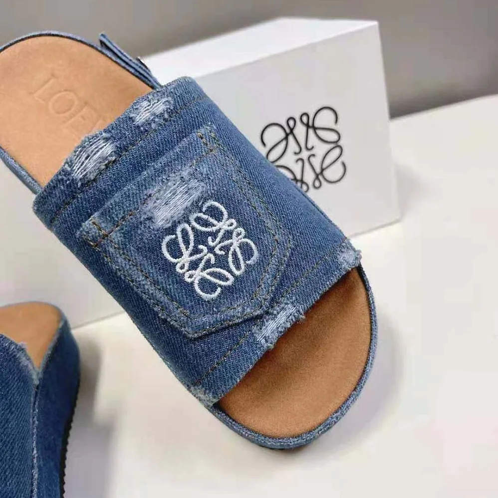 Loewe Deconstructed Slide in Denim for Women in Navy Loewe Deconstructed Slide in Denim for Women in Navy