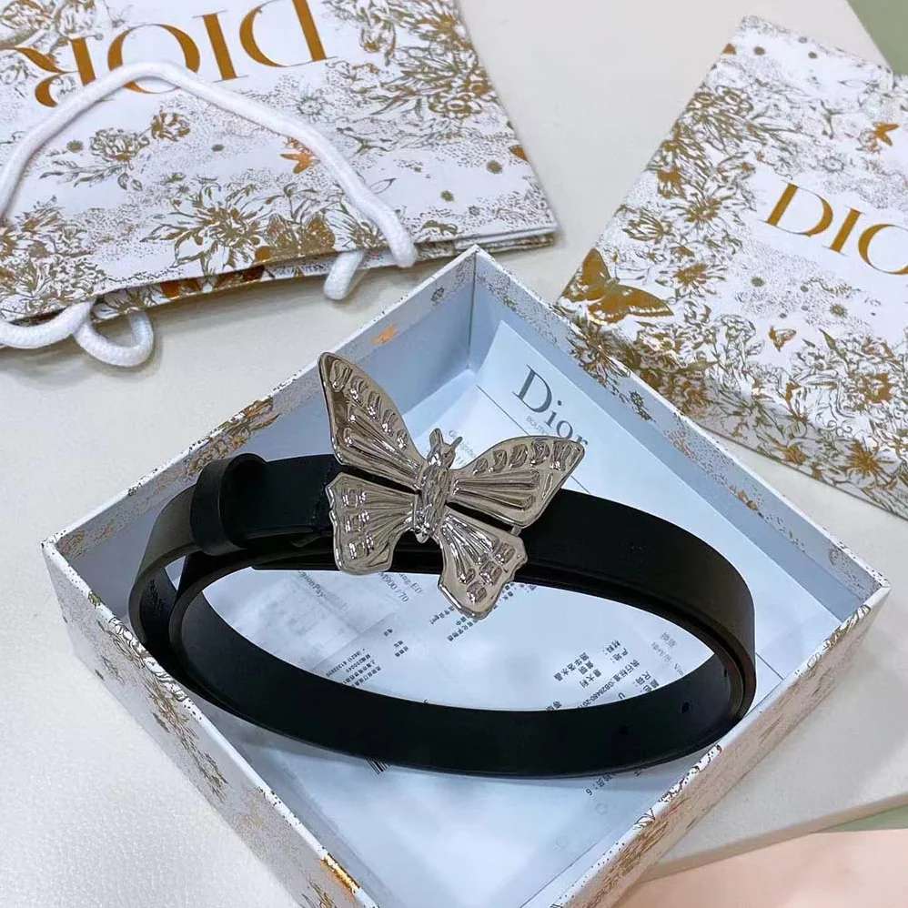 Dior Métamorphose Belt Black Ultrasmooth Calfskin 20 MM for Women in Silver
