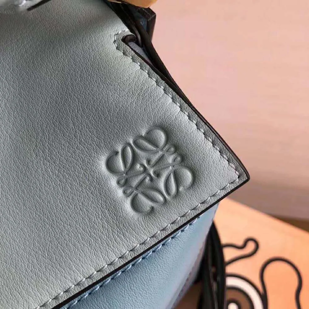 Loewe Puzzle Small Bag in Classic Calf Leather for Women in Blue