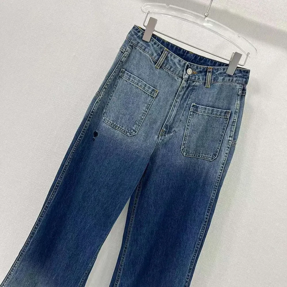 Dior Denim Couture Flared Jeans Deep Blue Cotton Denim for Women Dior Denim Couture Flared Jeans Deep Blue Cotton Denim for Women