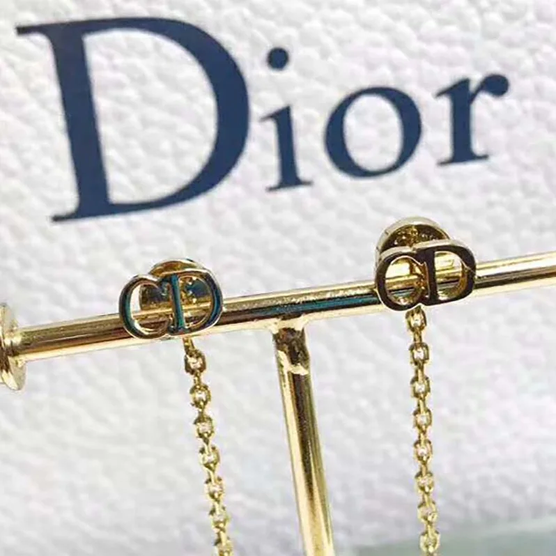 Dior D-Round Earrings for Women in Gold