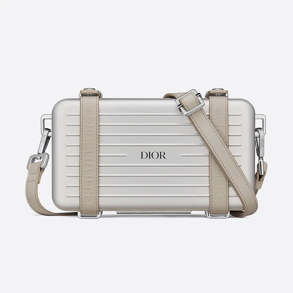 Dior Dior and Rimowa Personal Clutch Aluminum and Grained Calfskin for Men in White Dior Dior and Rimowa Personal Clutch Aluminum and Grained Calfskin for Men in White