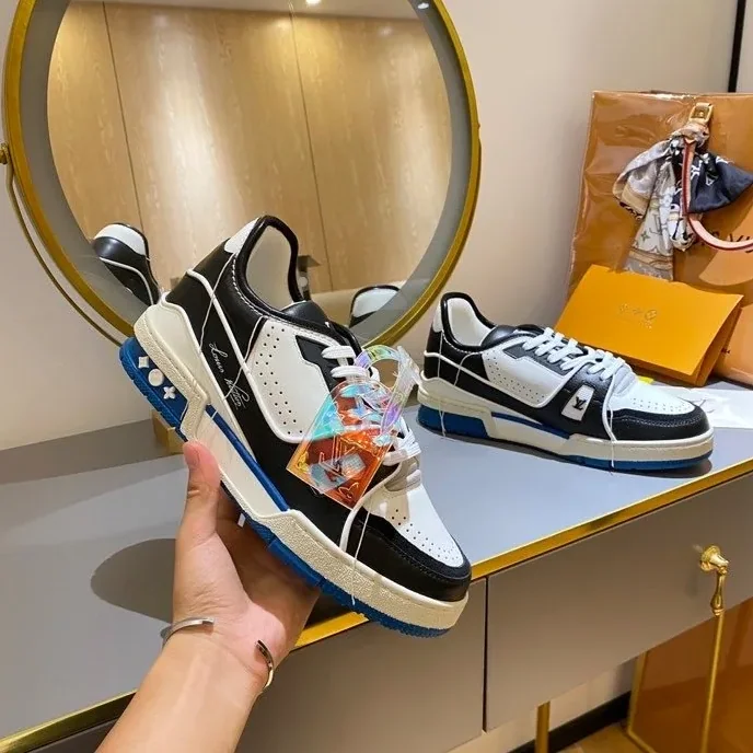 Louis Vuitton Trainer Sneaker Black in White Virgil Abloh Louis Vuitton Trainer Sneaker Black in White Virgil Abloh