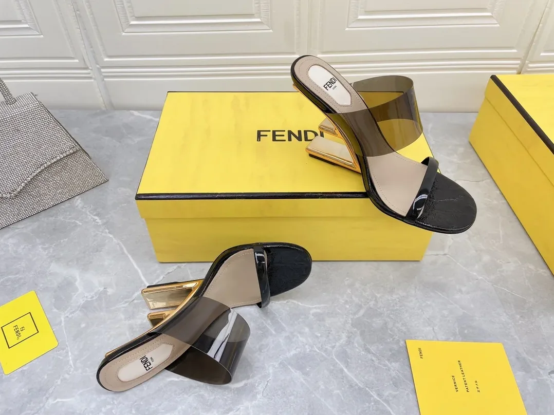 Fendi First Black Transparent High in Heeled Sandals