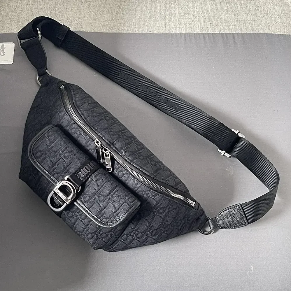 Dior Dior 8 Belt Bag Black Dior Oblique Jacquard for Men