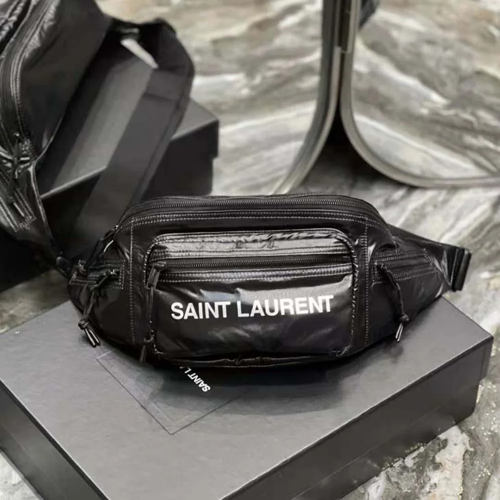 Saint Laurent YSL Nuxx Crossbody Bag in Nylon for Men in Black Saint Laurent YSL Nuxx Crossbody Bag in Nylon for Men in Black
