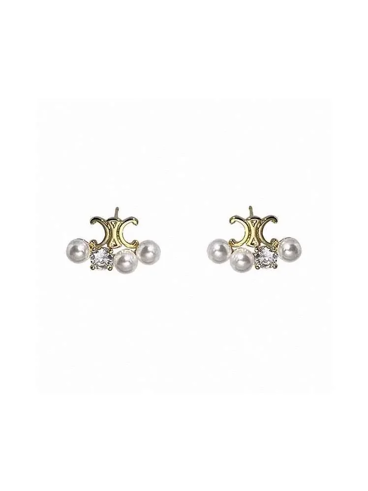 Celine Pearl Earrings Gold Celine Pearl Earrings Gold