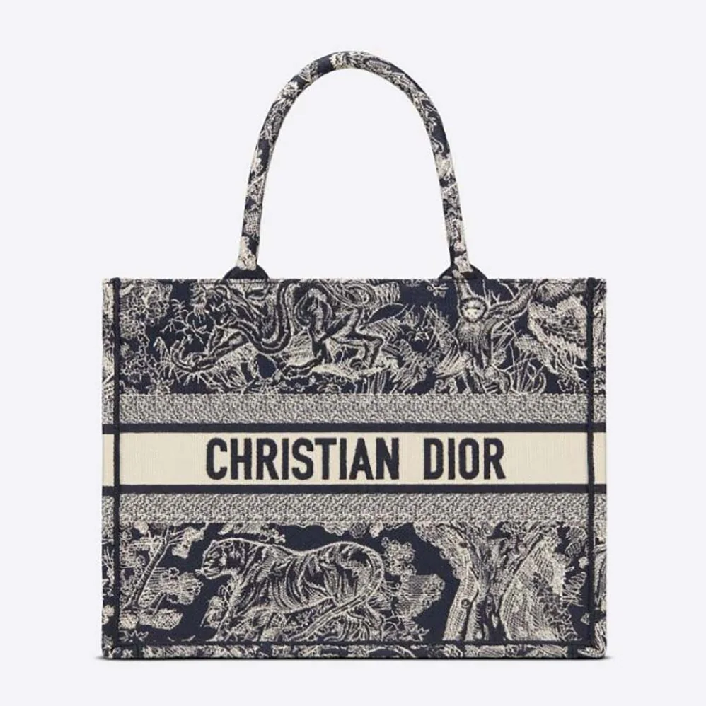 Dior Small Dior Book Tote Blue Toile de Jouy Reverse Embroidery for Women Dior Small Dior Book Tote Blue Toile de Jouy Reverse Embroidery for Women
