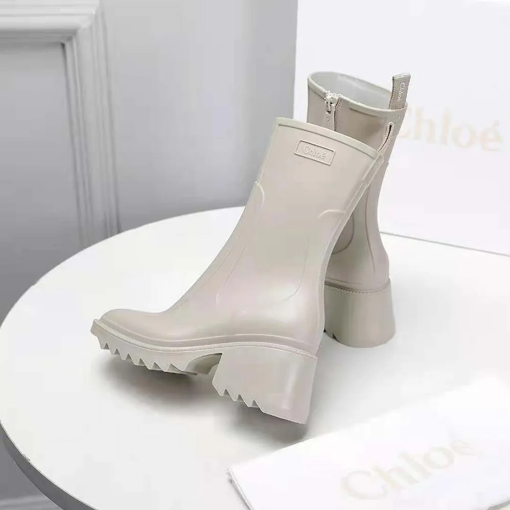 Chloe Betty Rain Boot in 50 mm Heel Height for Women in Beige