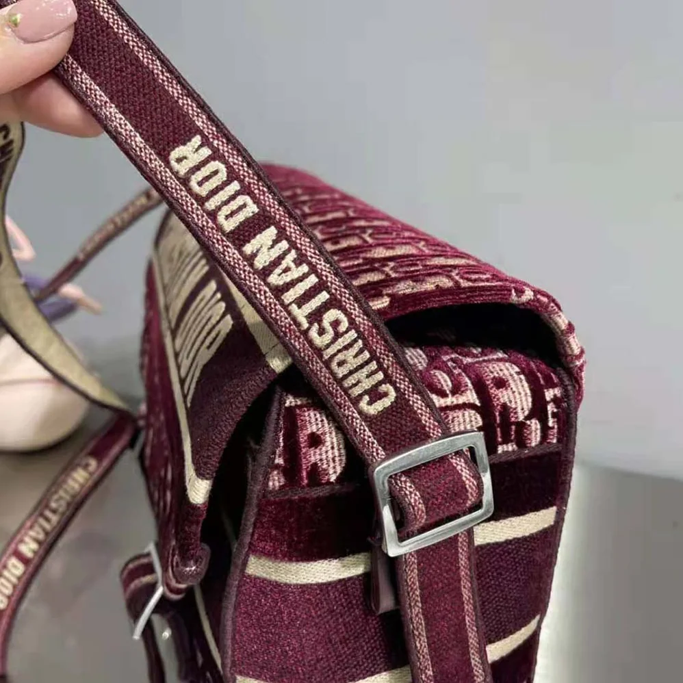 Dior Diorcamp Bag Dior Oblique Embroidery for Men in Maroon Dior Diorcamp Bag Dior Oblique Embroidery for Men in Maroon