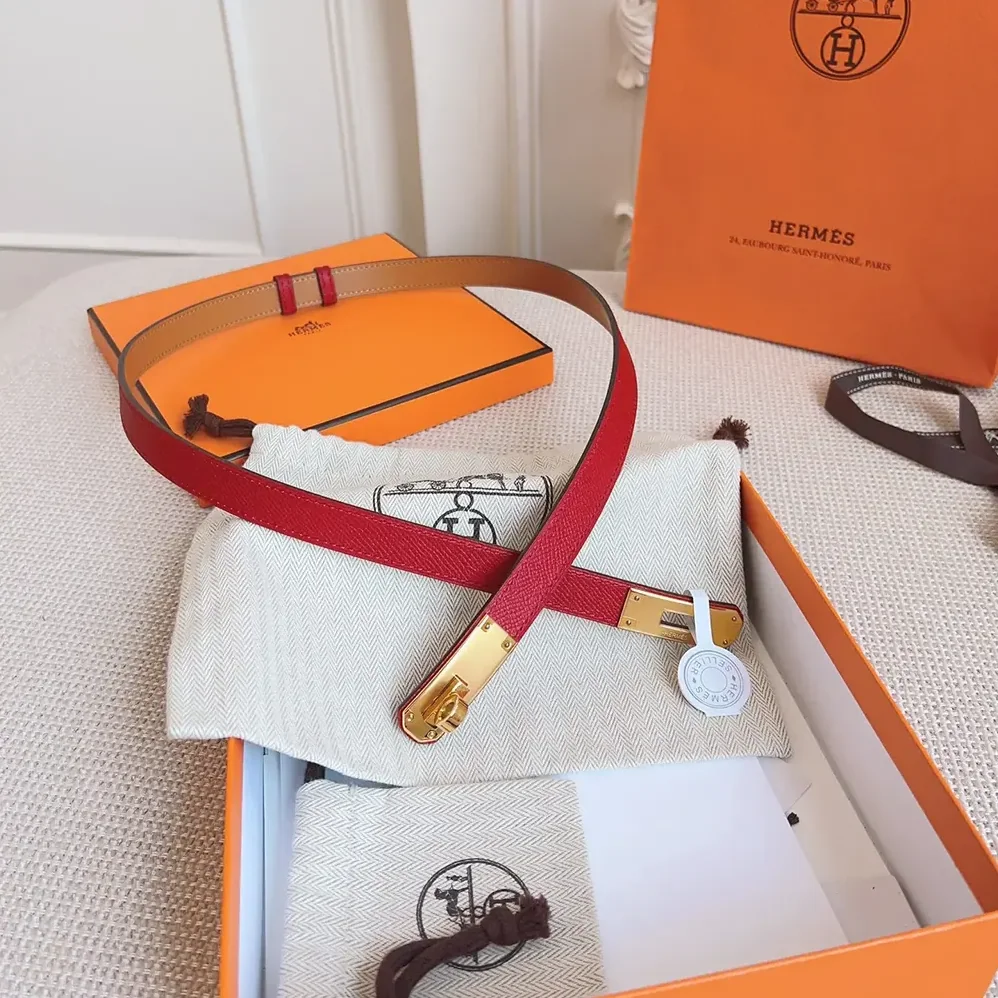 Hermes Kelly 18 Belt for Women in Red Hermes Kelly 18 Belt for Women in Red