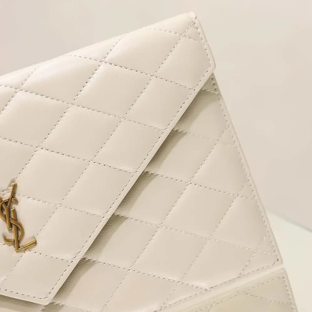 Saint Laurent YSL Paris Pouch In Lambskin White for Women Saint Laurent YSL Paris Pouch In Lambskin White for Women