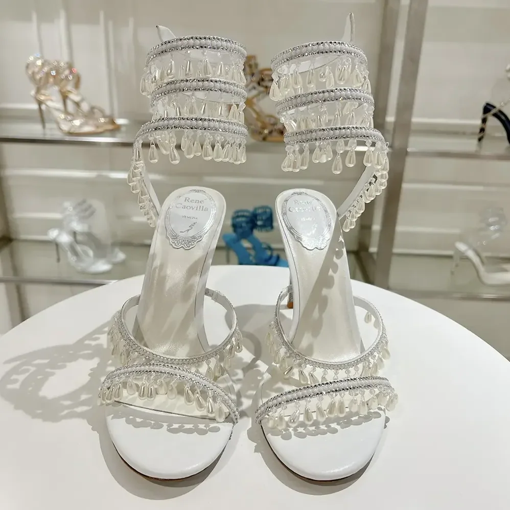 Rene Caovilla Chandelier Ivory Sandal 105 for Women