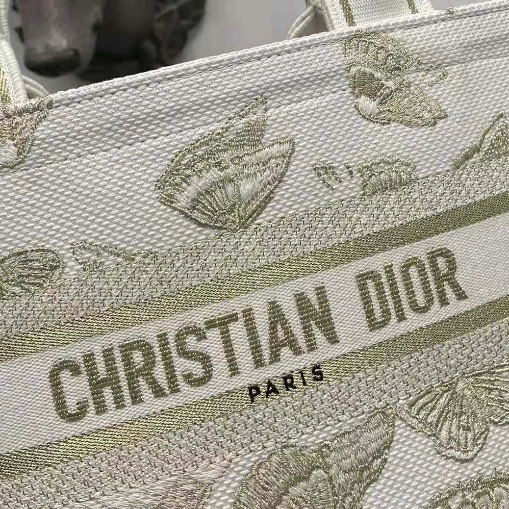Dior Hat Basket Bag White and Gold-tone Gradient Butterflies Embroidery for Women Dior Hat Basket Bag White and Gold-tone Gradient Butterflies Embroidery for Women