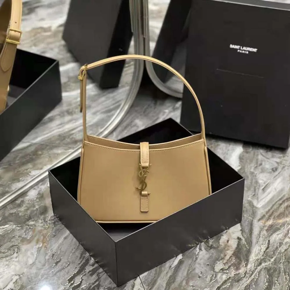 Saint Laurent YSL Le 5 A 7 Hobo Bag in Vegetable-Tanned Leather for Women in Sandy