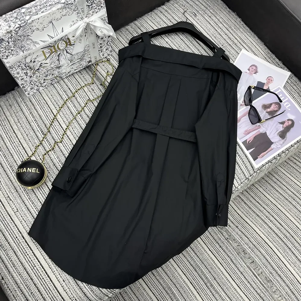 Dior Shirtdress Black Lightweight Cotton and Silk Poplin for Women