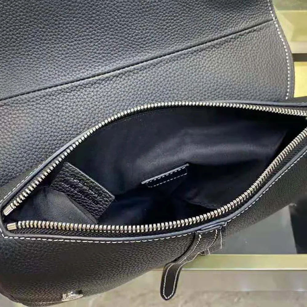 Dior Peter Doig Saddle Bag Black Grained Calfskin for Men Dior Peter Doig Saddle Bag Black Grained Calfskin for Men