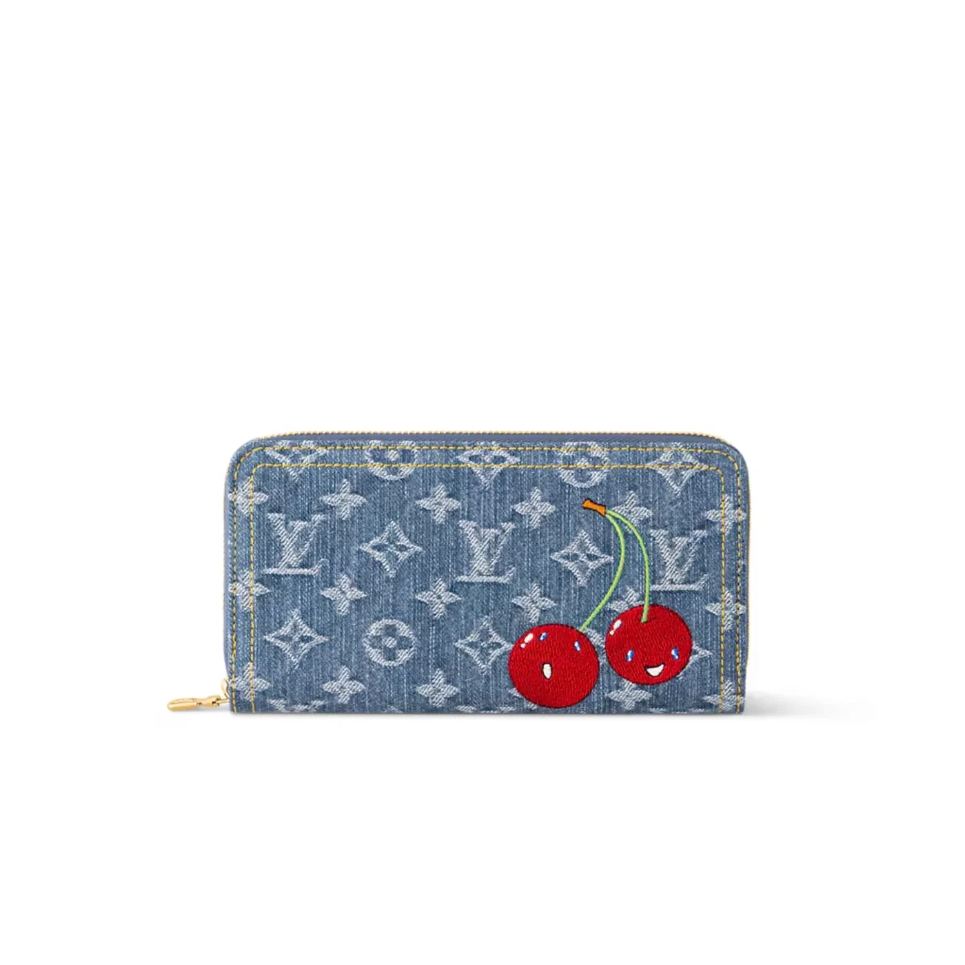 Louis Vuitton LV x TM Zippy Wallet Cherry Denim /