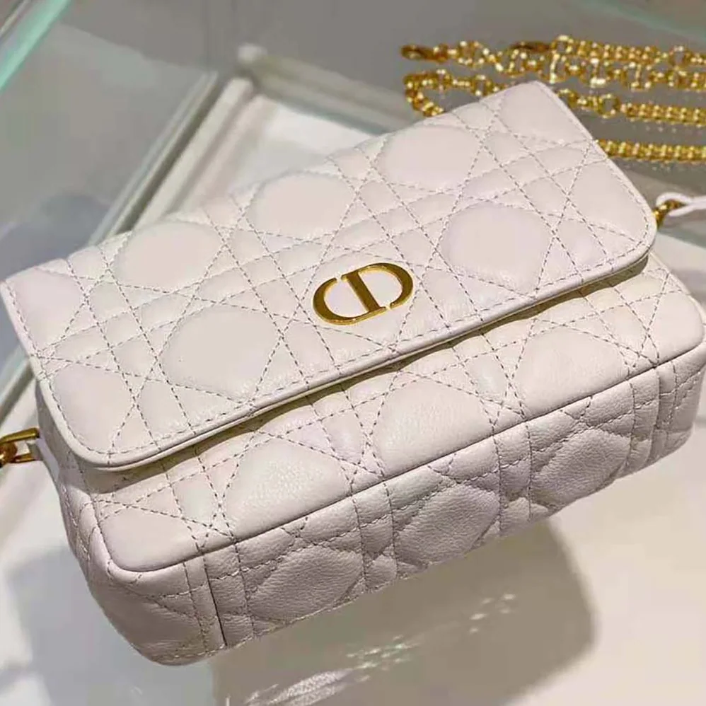 Dior Caro Pouch Latte Supple Cannage Calfskin for Women Dior Caro Pouch Latte Supple Cannage Calfskin for Women