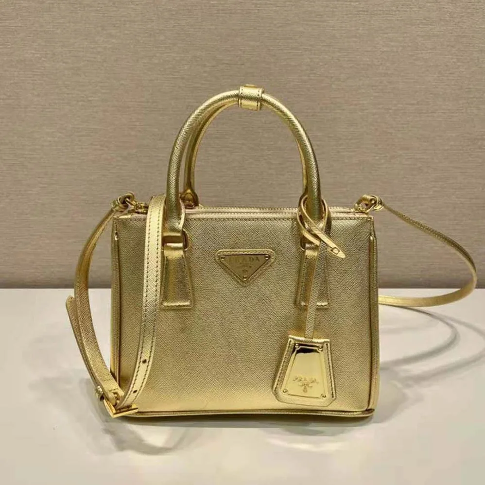 Prada Galleria Saffiano Leather Mini-Bag for Women in Gold