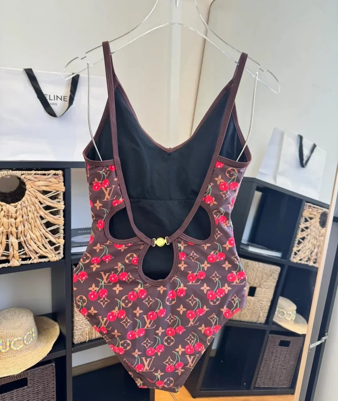 Louis Vuitton LV x TM One-Piece Swimsuit Brown Monogram Cerises