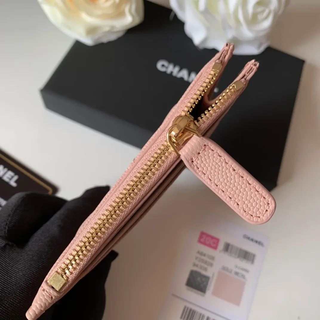 Chanel Flat Card Holder Pink Bag / Chanel Flat Card Holder Pink Bag /