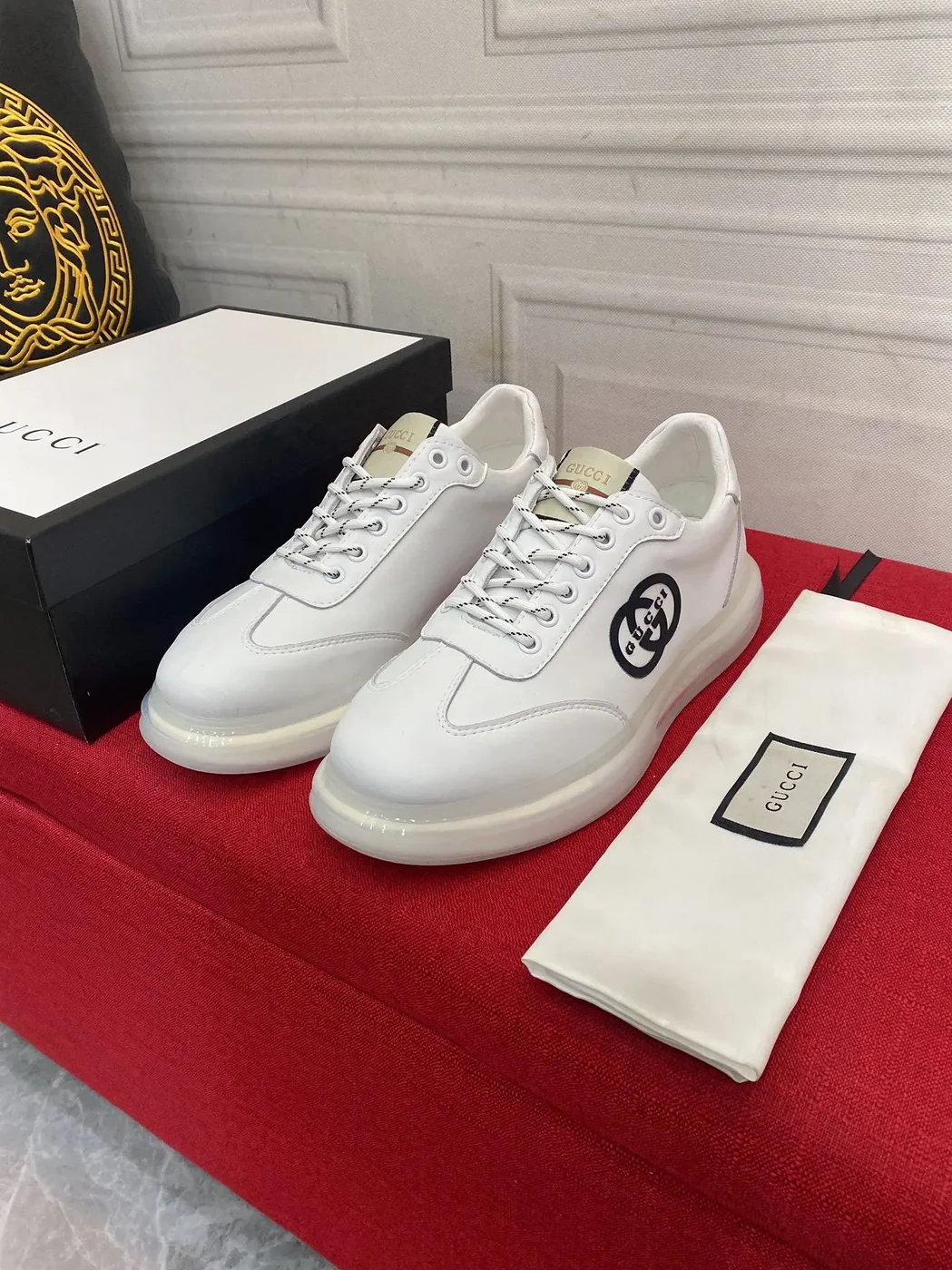 Gucci Sneaker With GG Gucci Print White for Men