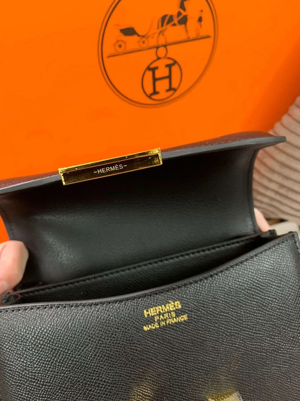 Hermes Constance 18 Crossbody Bag in Black Gold Hardware Hermes Constance 18 Crossbody Bag in Black Gold Hardware