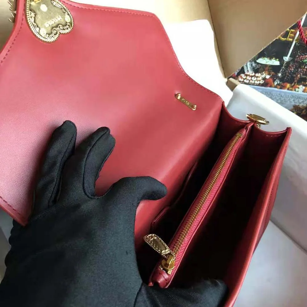 Dolce Gabbana D&G Small Smooth Calfskin Devotion Bag for Women in Maroon Dolce Gabbana D&G Small Smooth Calfskin Devotion Bag for Women in Maroon