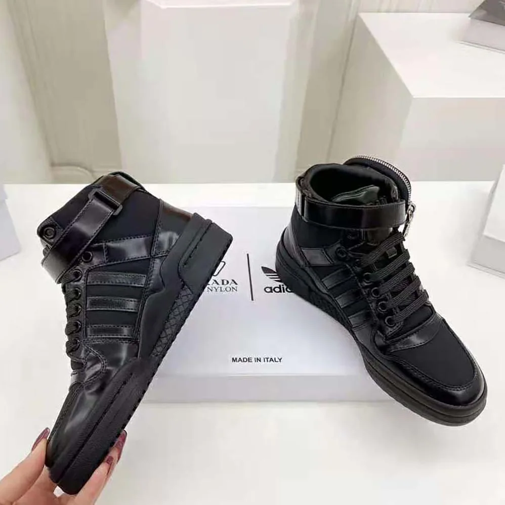Prada Adidas for Prada Re-Nylon Forum High-Top Sneakers for Women in Black Prada Adidas for Prada Re-Nylon Forum High-Top Sneakers for Women in Black