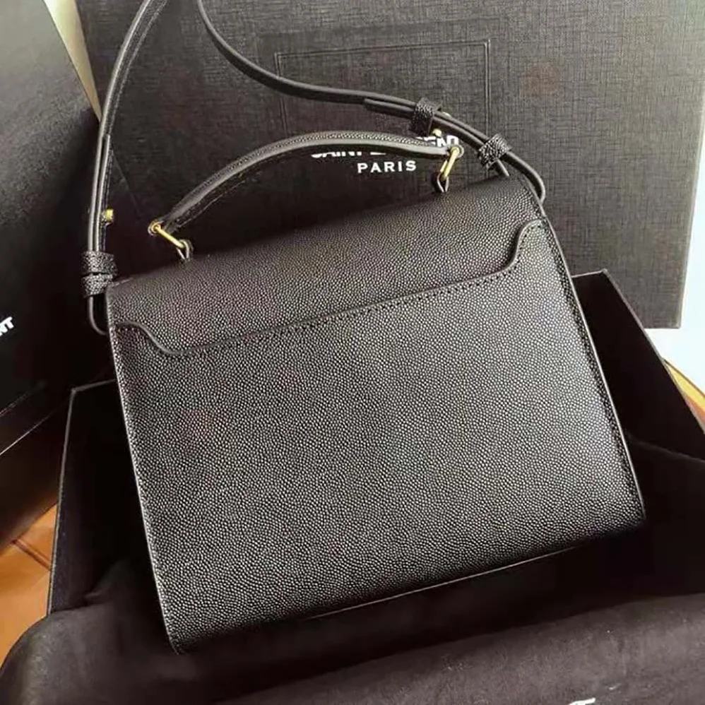 Saint Laurent YSL Cassandra Mini Top Handle Bag in Grain DE Poudre Embossed Leather for Women Saint Laurent YSL Cassandra Mini Top Handle Bag in Grain DE Poudre Embossed Leather for Women
