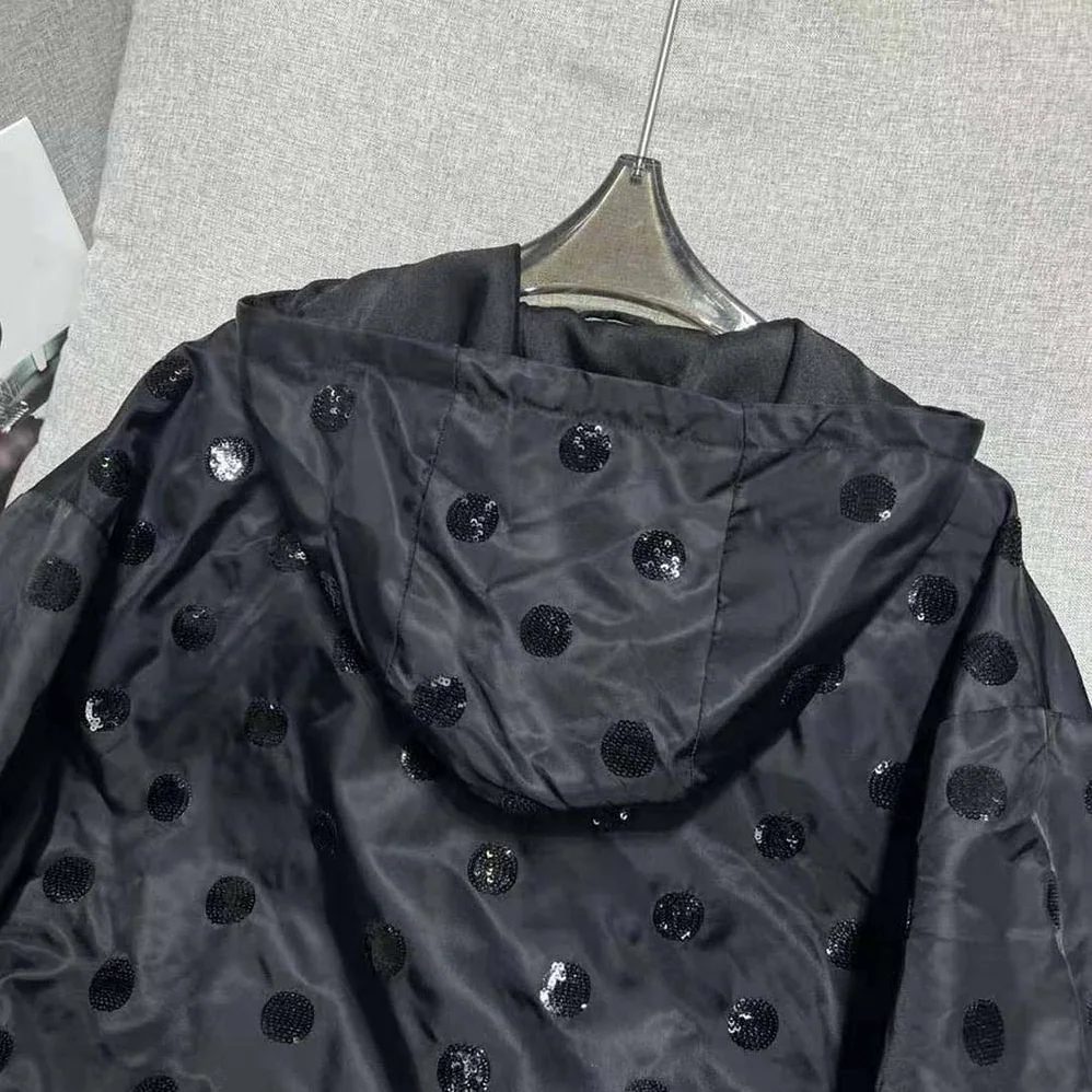 Prada Re-Nylon Embroidered Jacket for Women in Black