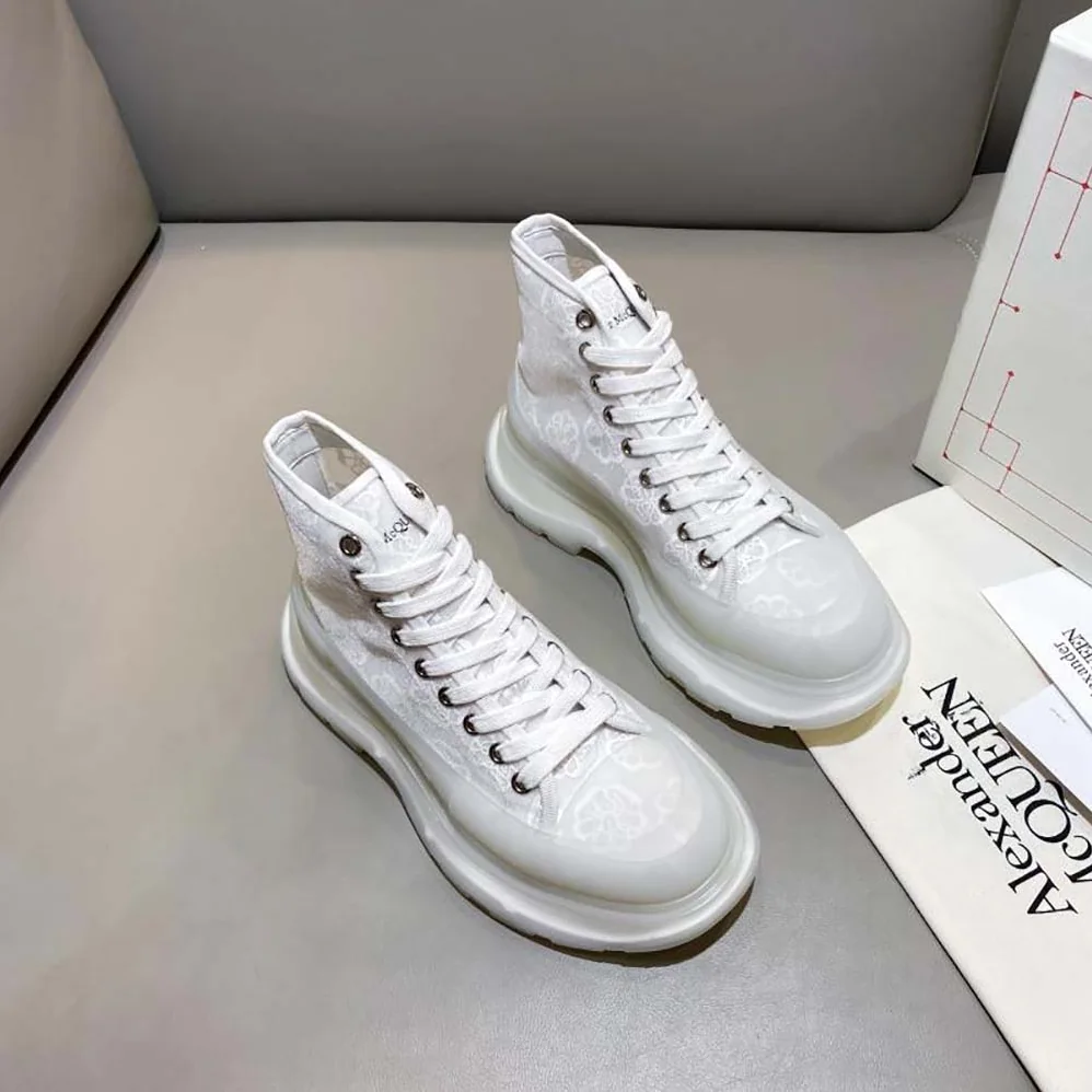 Alexander Mcqueen Tread Slick Boot for Women in White