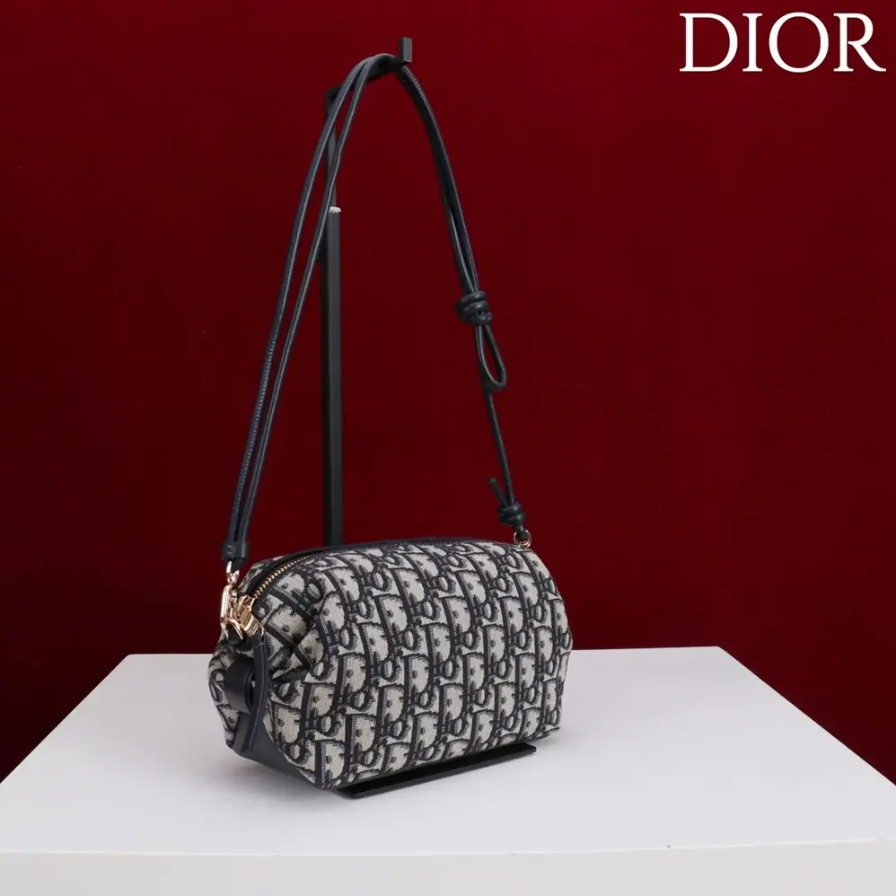 Dior Bow Pouch Blue Dior Oblique Jacquard for Women