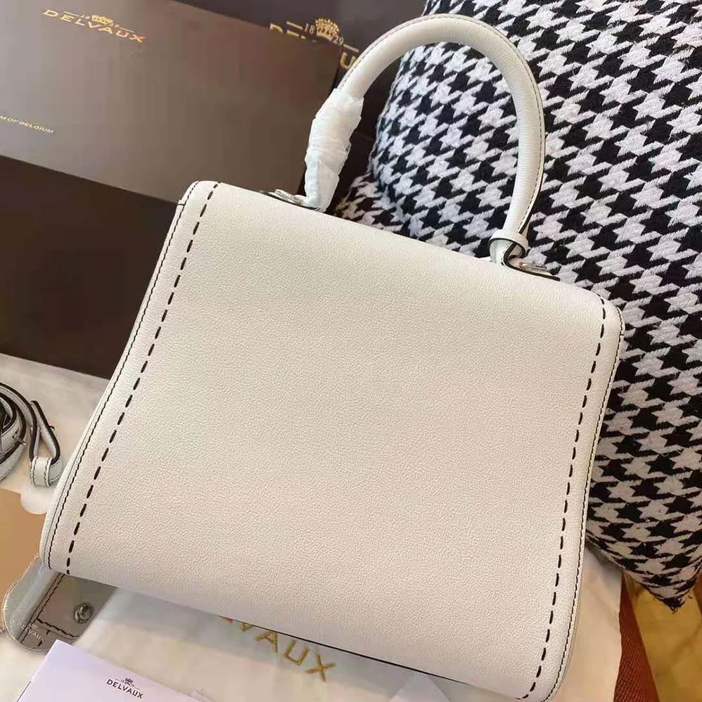 Delvaux Brillant MM Surpique in Rodeo Calf for Women in White Delvaux Brillant MM Surpique in Rodeo Calf for Women in White