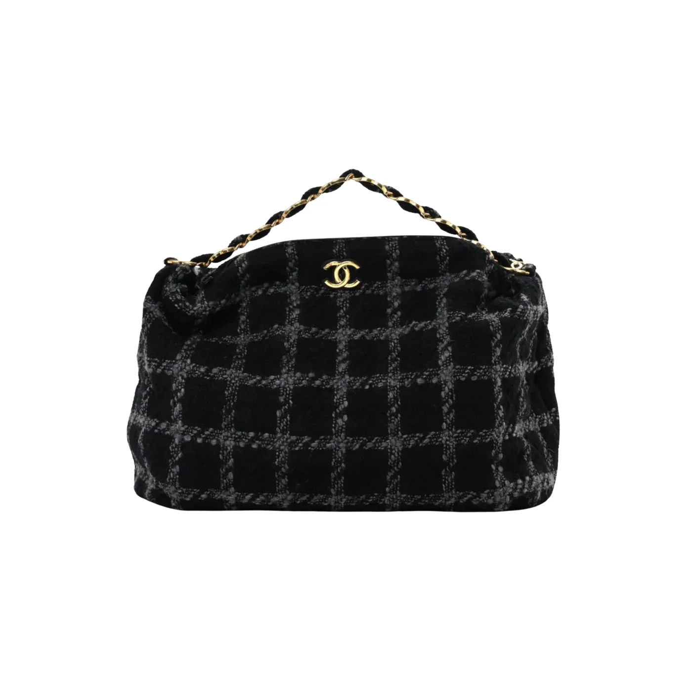 Chanel Maxi Hobo Bag in Black Gold Hardware