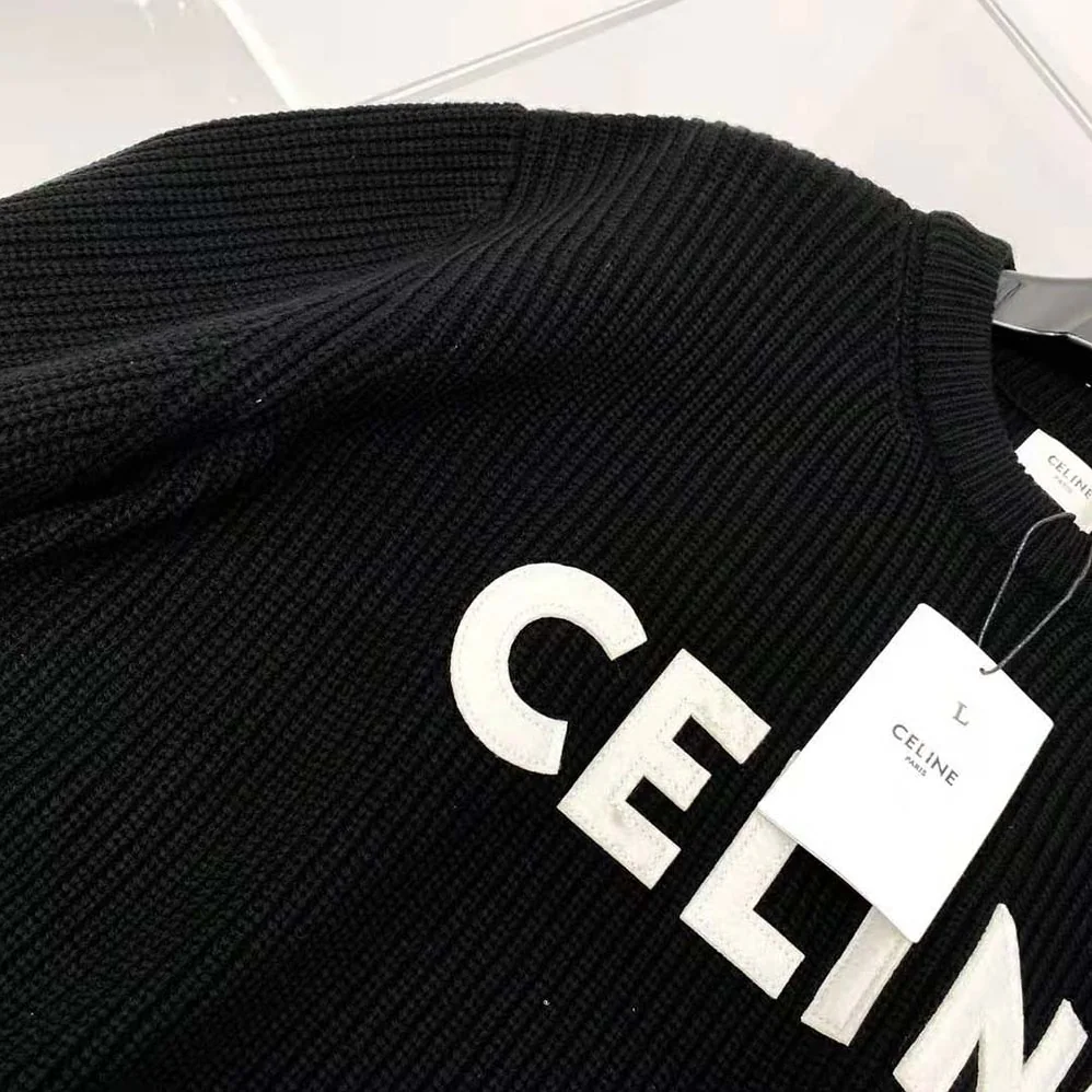 Celine Oversized Celine Sweater in Wool for Women in Black Celine Oversized Celine Sweater in Wool for Women in Black