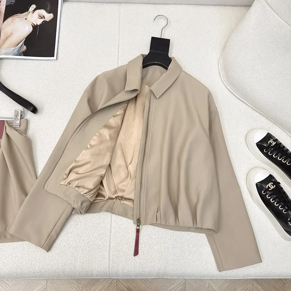 Loewe Draped Jacket in Cotton and Silk for Women in Khaki Brown Loewe Draped Jacket in Cotton and Silk for Women in Khaki Brown